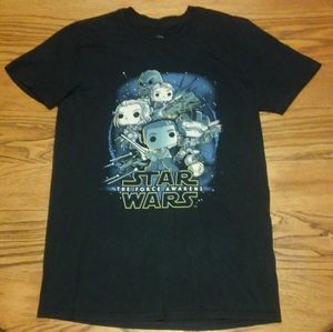 🔥 Funko Pop 💥 Tee Star Wars ✨️ Force Awakens Chewbacca Shirt Small Yoda ♥️